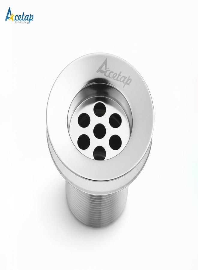 Acetap 32mm Brass Waste Coupling for Wash Basin | 6-Inch Full Thread Heavy-Duty Drain Outlet | Chrome Finish | Suitable for All Standard Wash Basins | Pack Of 4 - Image 2
