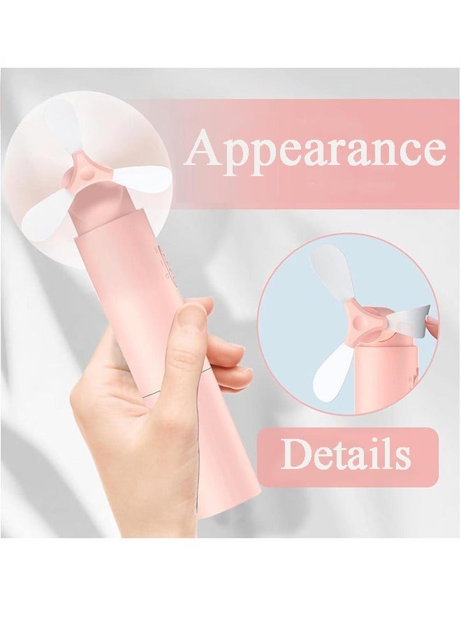 يواوليتي مروحة محمولة، مروحة يدوية صغيرة، مروحة يدوية قابلة لإعادة الشحن، مروحة قابلة للطي مناسبة للسفر والمكتب والأنشطة الخارجية (وردي) - Image 4