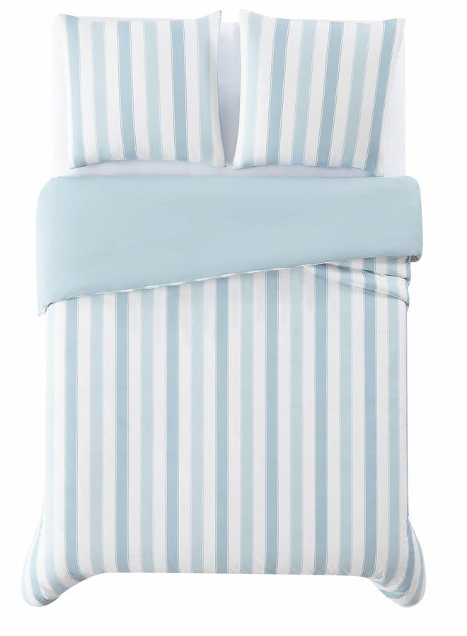 TRULY SOFT Aiden Stripe Duvet Set Blue Polyester 3-Piece Full/Queen Duvet Set, Stripe Themed, for Men and Women, Oeko-TEX Certified Confidence - Image 3