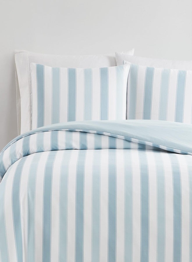 TRULY SOFT Aiden Stripe Duvet Set Blue Polyester 3-Piece Full/Queen Duvet Set, Stripe Themed, for Men and Women, Oeko-TEX Certified Confidence - Image 4