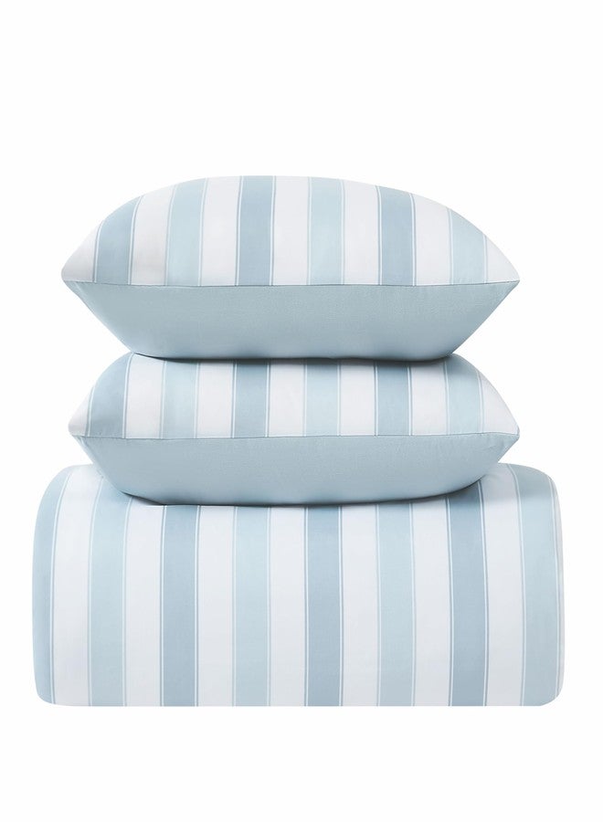 TRULY SOFT Aiden Stripe Duvet Set Blue Polyester 3-Piece Full/Queen Duvet Set, Stripe Themed, for Men and Women, Oeko-TEX Certified Confidence - Image 2