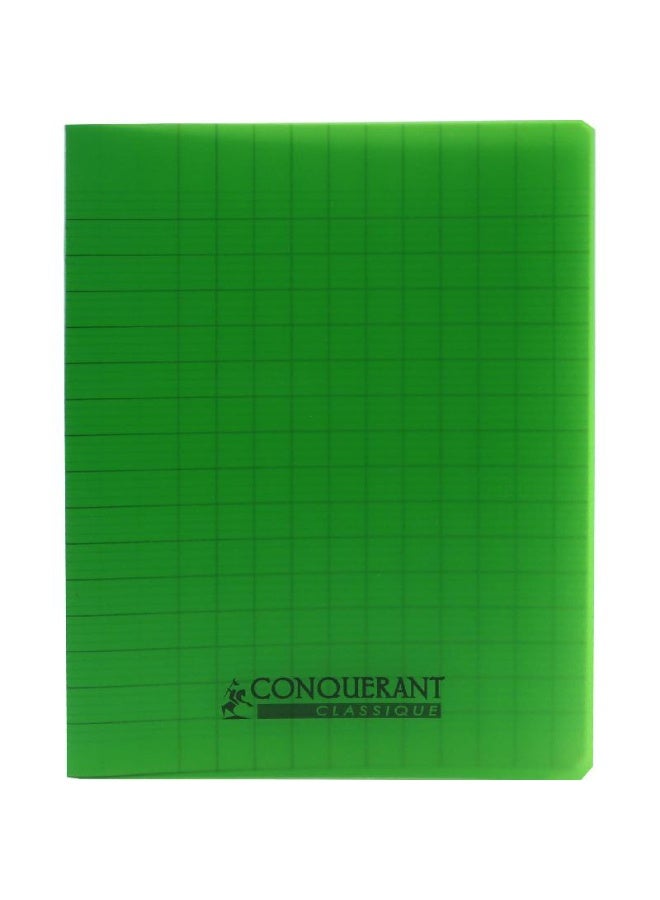 كونكويرانت دفتر ملاحظات (سييس) ١٧ × ٢٢ سم، ٣٢ صفحة (١٦ ورقة)، مسطر مربع (فرنسي)، أخضر - Image 1