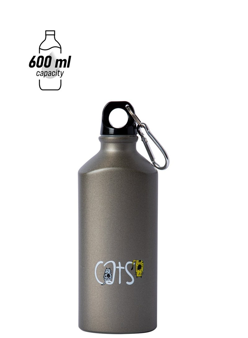 Biggdesign Biggdesign Cats Aluminum Water Bottle, 600ML - Image 1