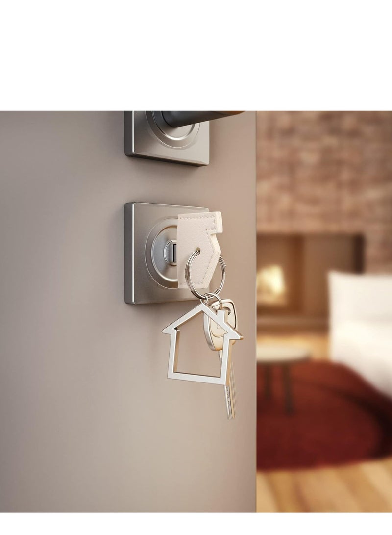 SOLARAE PU Leather Key Covers Caps Mini Key Caps Tags Vintage Keychain Organizer Assorted Colors for Identify Your Key Handmade Gifts 8PCS - Image 5