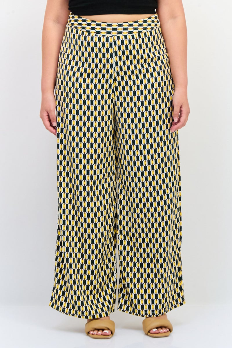 ONLY Women Wide Leg Allover Print Palazzo Pants, Multicolor  - Image 1