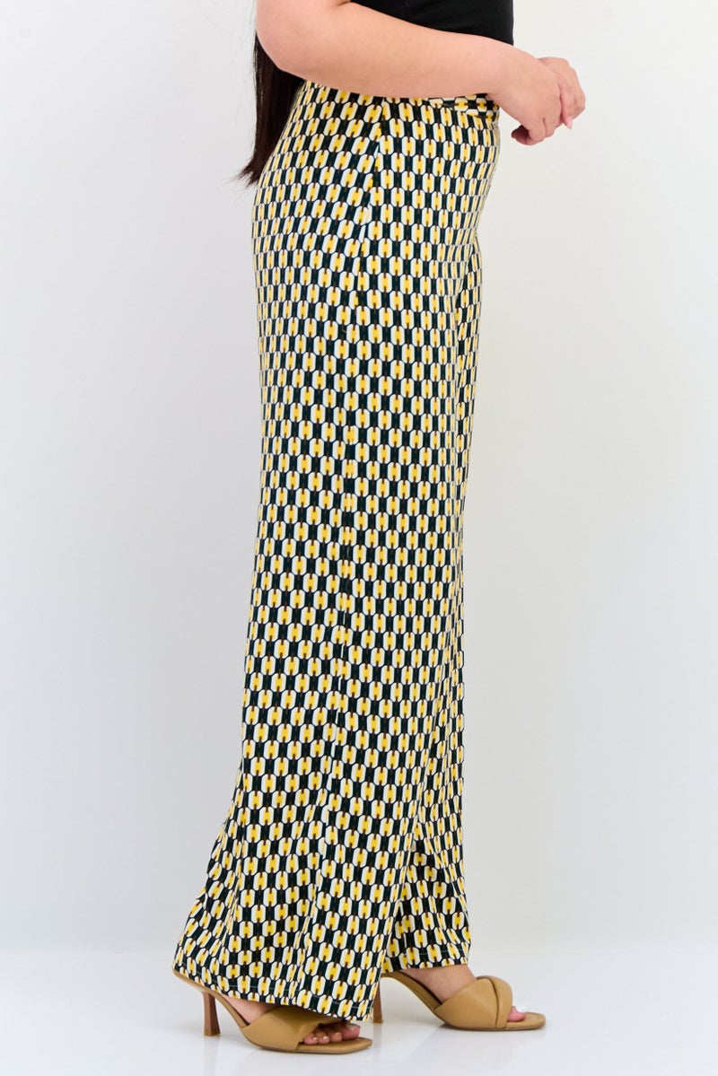 ONLY Women Wide Leg Allover Print Palazzo Pants, Multicolor  - Image 3
