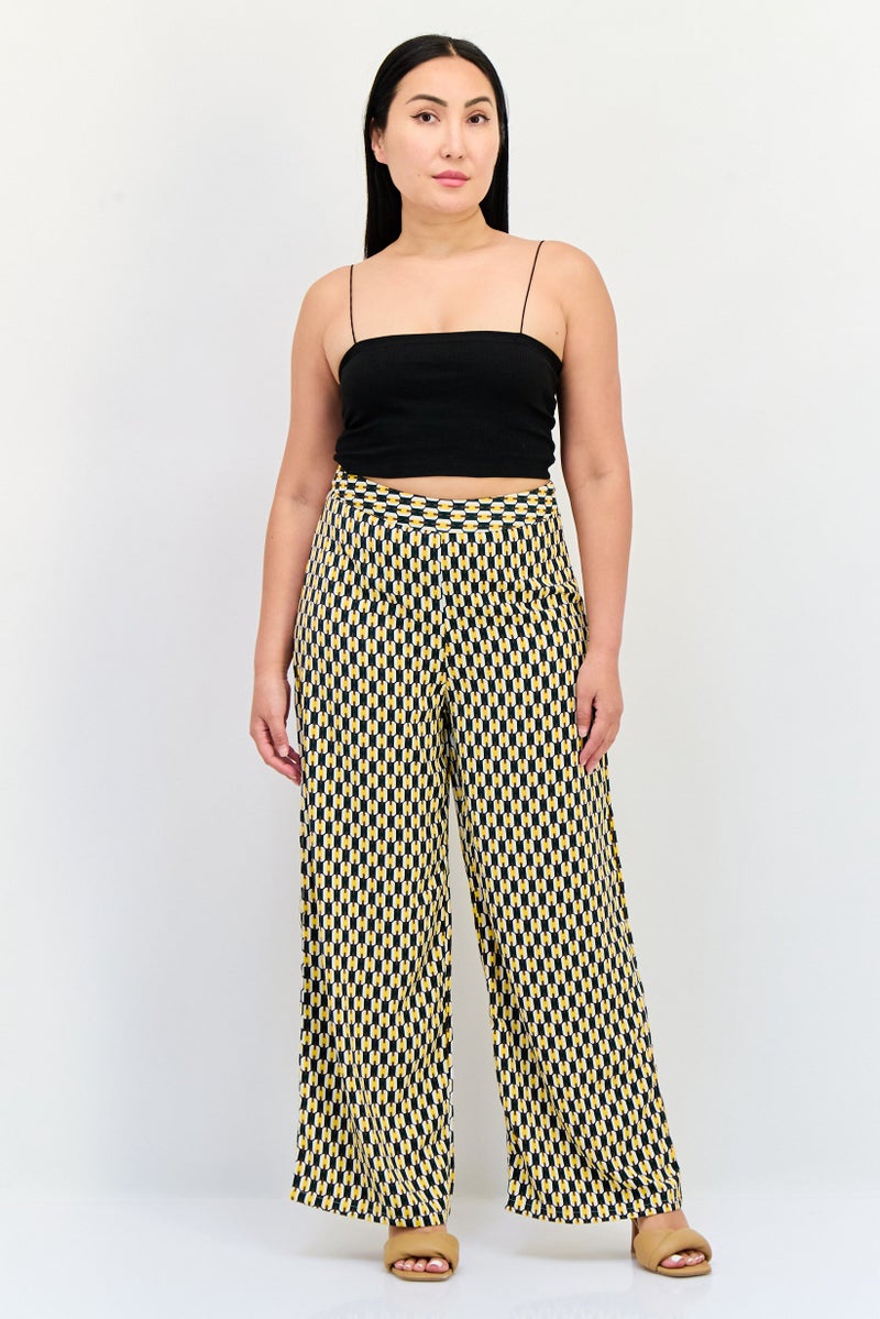 ONLY Women Wide Leg Allover Print Palazzo Pants, Multicolor  - Image 4