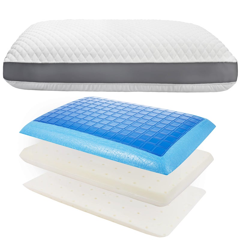Perfect Cloud Perfect Cloud The Perfect Pillow Dual Temperature Memory Foam Pillow with AdjustableRemovable Layers for Back Stomach  Side Sleepers  Luxury Custom Loft Bed Pillow for Sleeping  Standard 