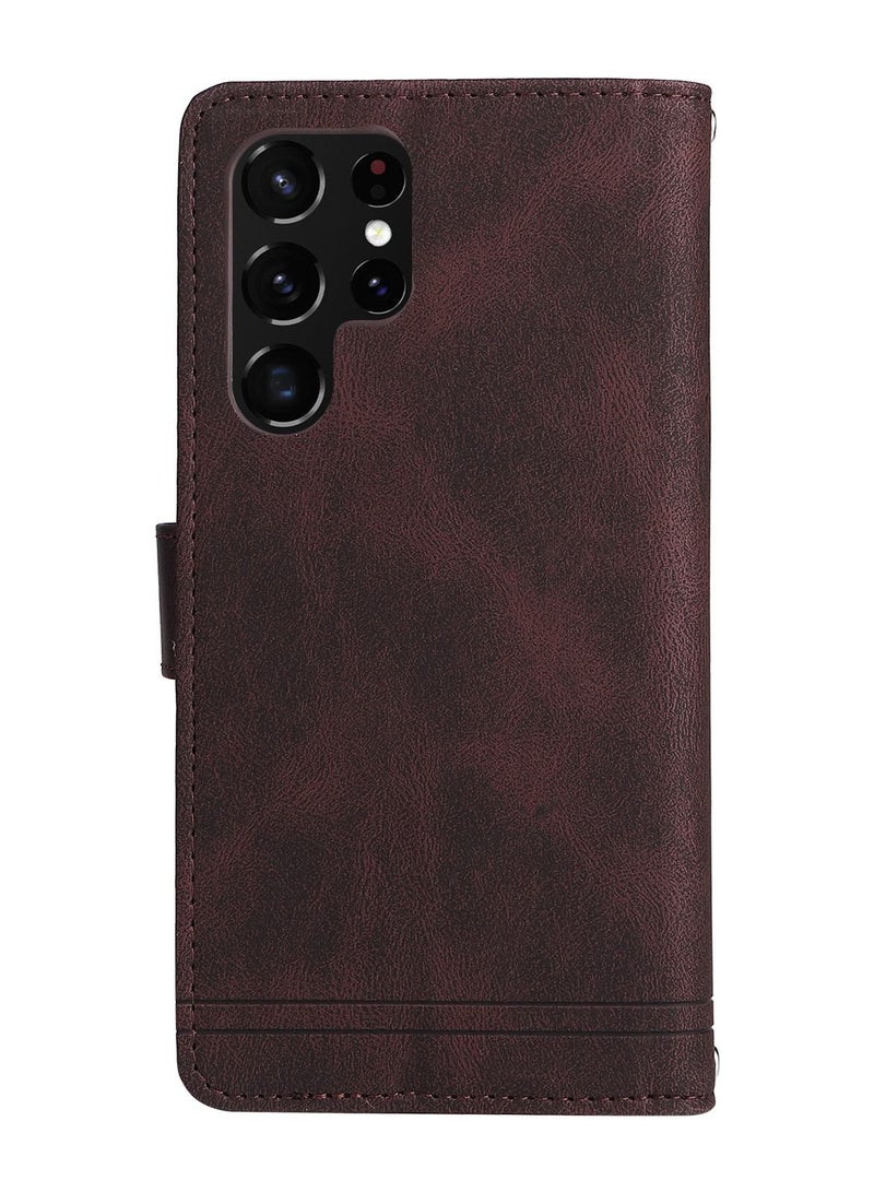 Suteni Crossbody Strap Flip Cover Card Slots Leather Phone Case for Samsung - Image 2