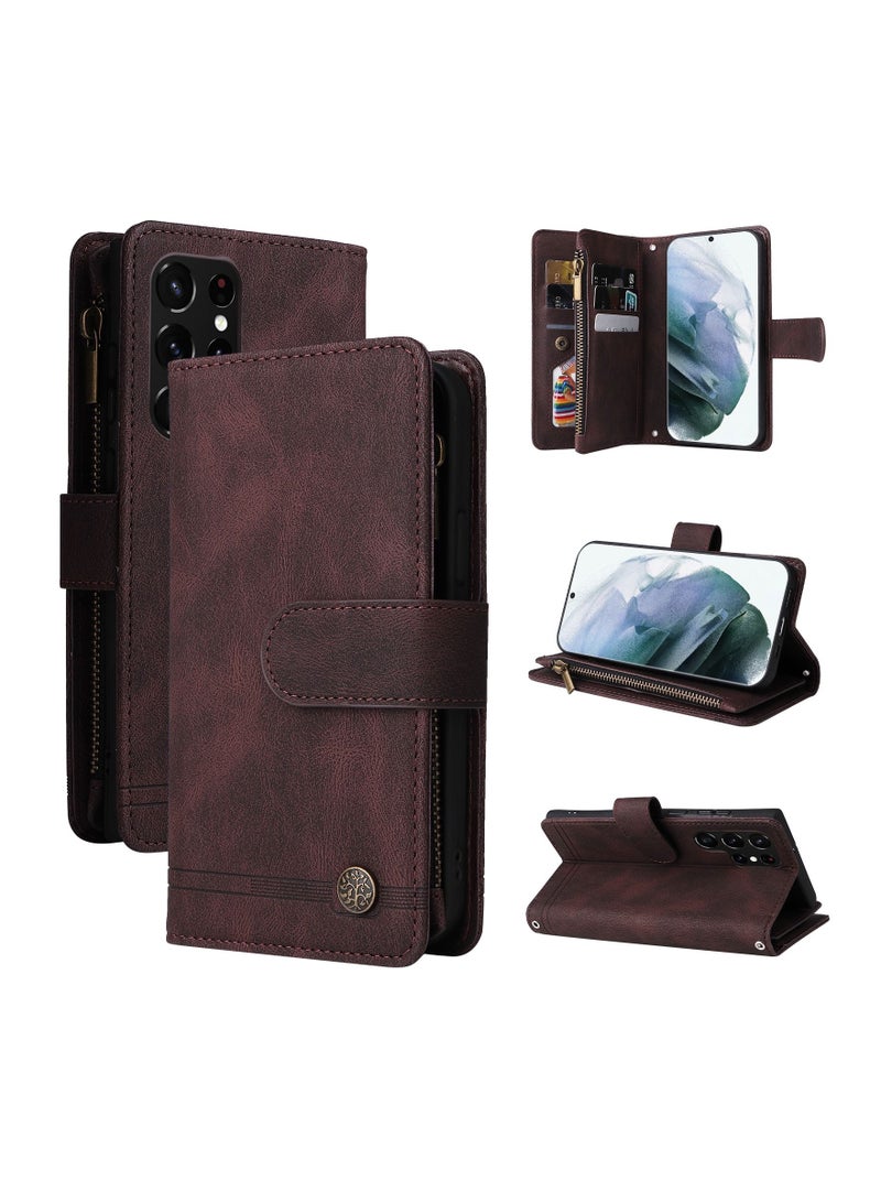 Suteni Crossbody Strap Flip Cover Card Slots Leather Phone Case for Samsung - Image 3