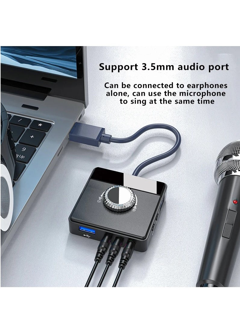فيرسي بطاقة صوت خارجية USB 3 منافذ إلى مقبس 3.5 ملم مع إمكانية تعديل مستوى الصوت بدون سائق وبطاقة صوت ستيريو خارجية الوصف  - Image 5