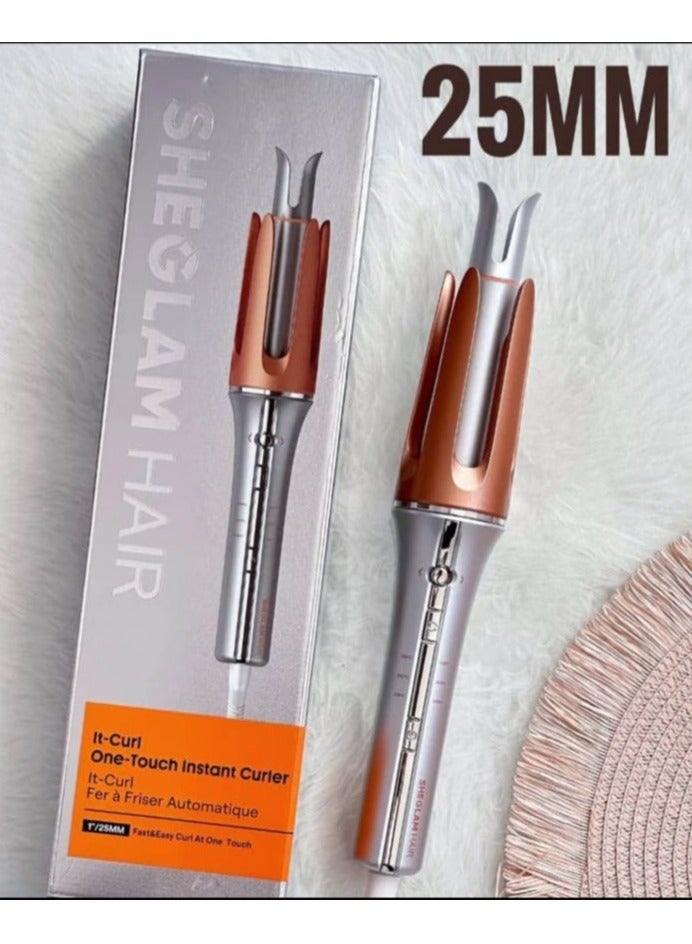 Automatic Hair Curler with 1¼ Inch Rotating Barrel – Fast Heating Professional Curling Iron with 3 Adjustable Temperature Settings, Dual Direction Curling, Auto Shut-Off Safety Feature, Anti-Scald and Anti-Tangle Design – Perfect for All Hair Types