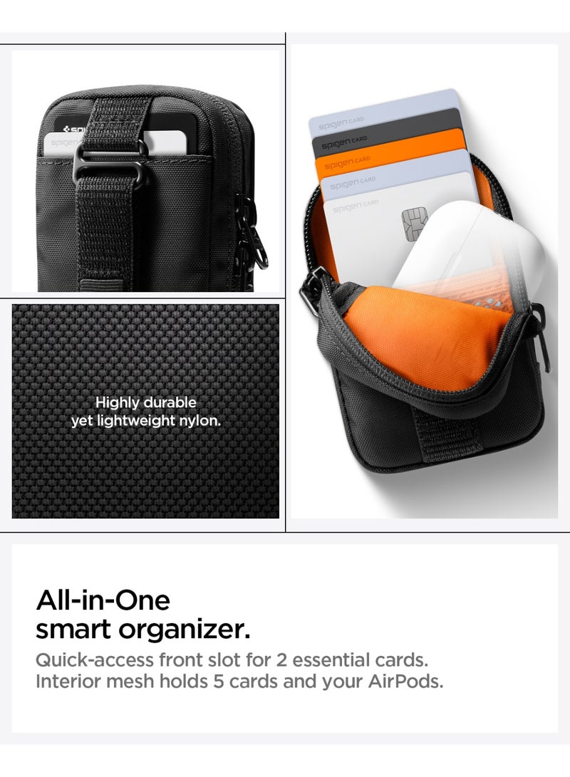 Spigen TinTap Zip (MagFit) Magnetic Pouch Organizer EDC Wallet Accessory SSD Storage Card Holder Belt Backpack Clip PixelSnap & MagSafe for iPhone 17/16/15/14/13/12 Pixel 10 Galaxy & more - Black - Image 4