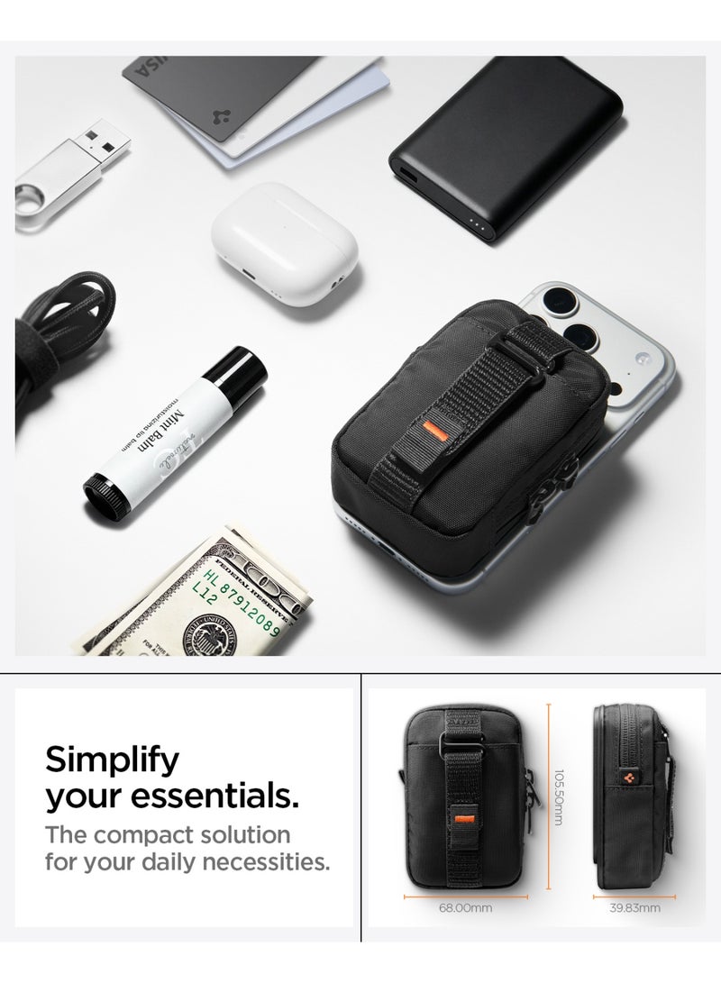 Spigen TinTap Zip (MagFit) Magnetic Pouch Organizer EDC Wallet Accessory SSD Storage Card Holder Belt Backpack Clip PixelSnap & MagSafe for iPhone 17/16/15/14/13/12 Pixel 10 Galaxy & more - Black - Image 3