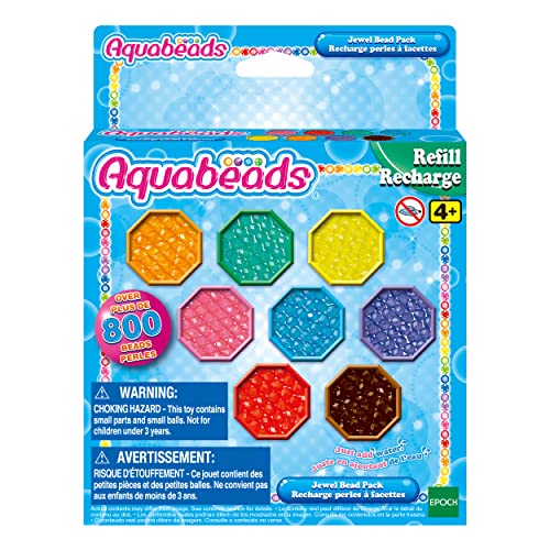 Aquabeads Jewel Bead Pack - Arts & Crafts Bead Refill Kit for Kids 4+ - Expand Your Aquabeads Creations with 800+ Jewel Beads in 8 Colors - Image 1