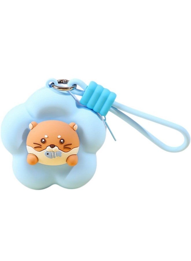 FunBlast Soft Silicone Coin Pouch - Cute Animal Design Mini Purse with Strap, Multipurpose Silicone Pouch, Small Zipper Wallet for Kids & Girls, Kawaii Coin Bag - 9 X 9 X 6.5 cm (Blue) - Image 1