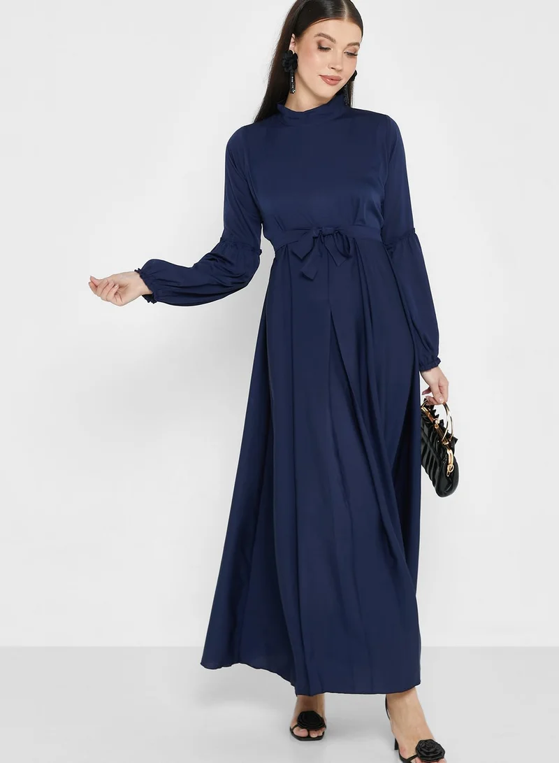 hayas closet Balloon Sleeve Tiered Dress