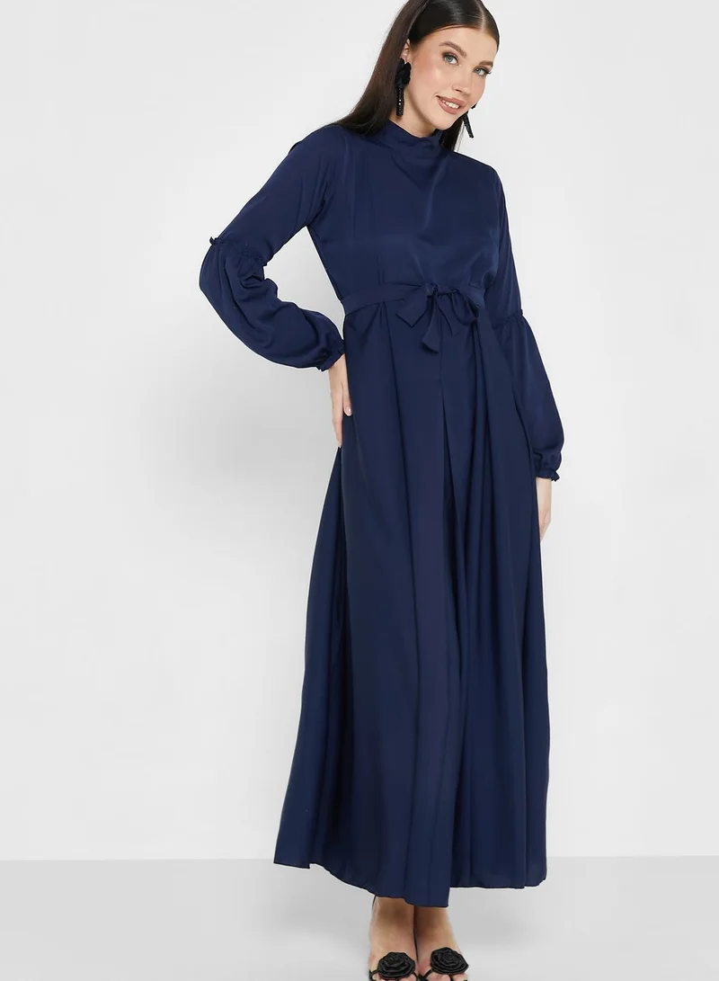 hayas closet Balloon Sleeve Tiered Dress