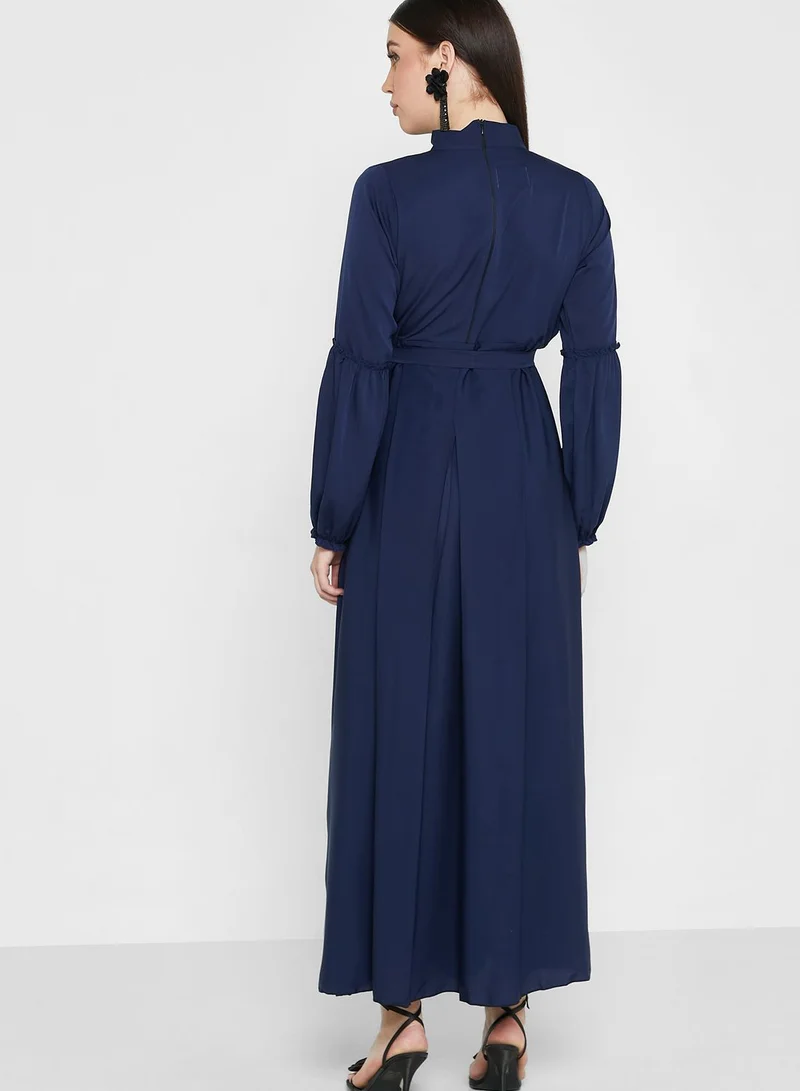 hayas closet Balloon Sleeve Tiered Dress