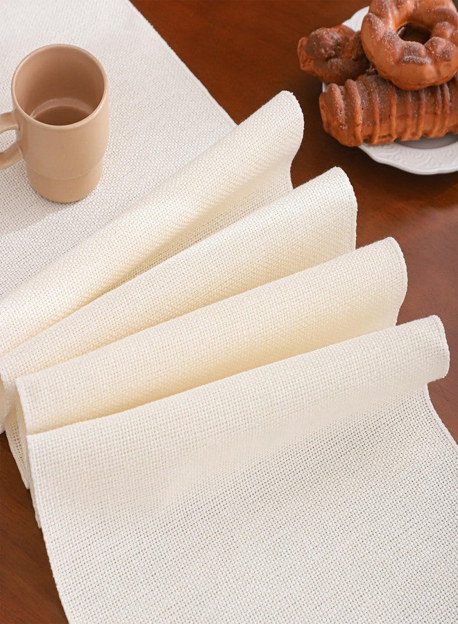 Tosleo Beige Table Runner 12×120 Inches Long with Fringe Boho Table Runners Farmhouse Rustic Table Runner Kitchen Table Decoration for Dining Wedding Party Spring Summer Decor - Image 2