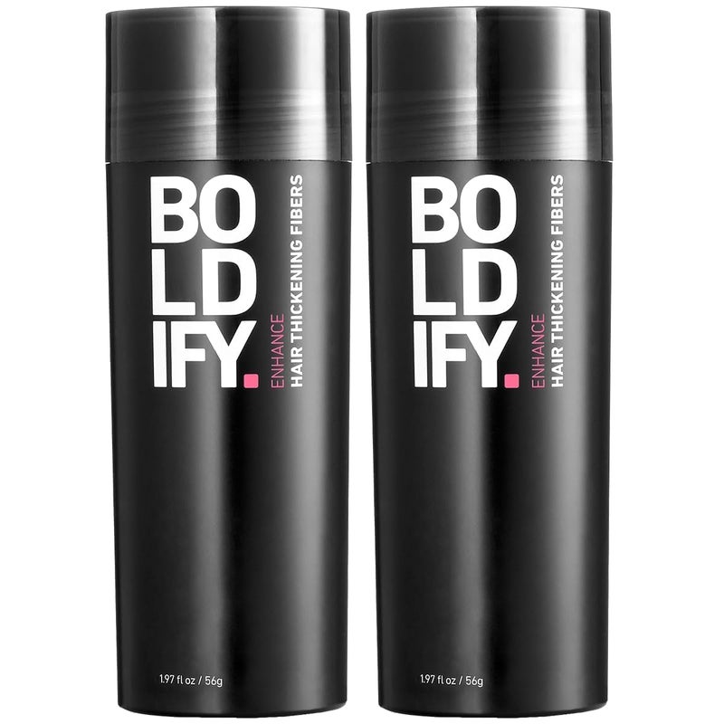 BOLDIFY Hair Fibers (2 x 56g) - Fill In Thinning and Fine Hair for an Instantly Fuller, Thicker Look - 14 Shades for Women & Men - Black - Image 1