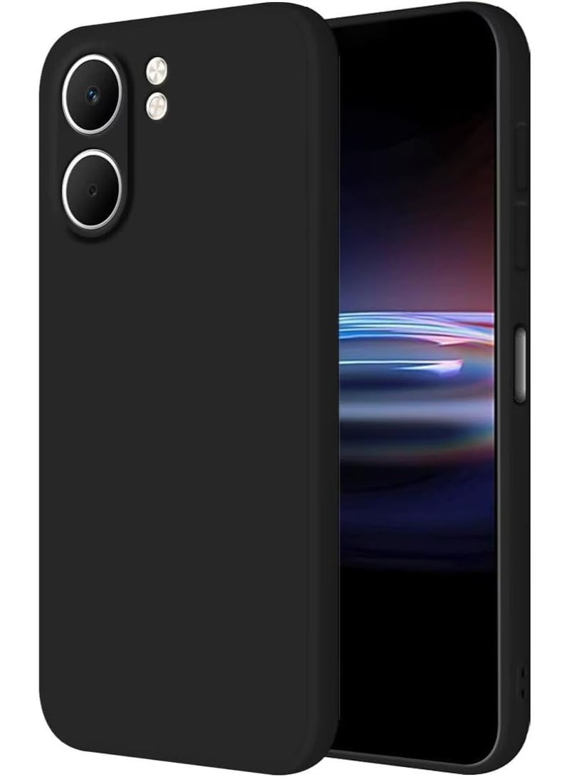 Protective case for Oppo A5X phone (6.67 inches) made of thermoplastic polyurethane liquid silicone with a heat-resistant silicone cover (black) - Image 1