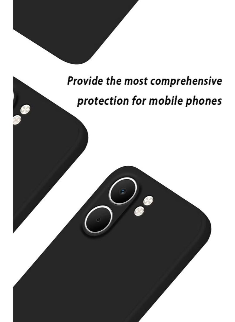 Protective case for Oppo A5X phone (6.67 inches) made of thermoplastic polyurethane liquid silicone with a heat-resistant silicone cover (black) - Image 2