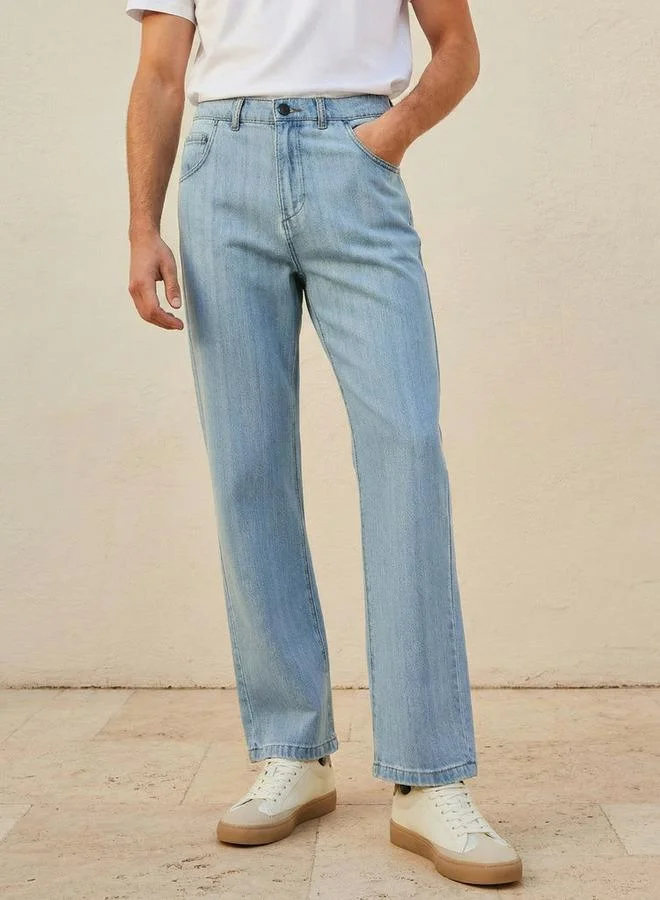 لي كوبر Lee Cooper Men Regular Fit Mid-Rise Jeans