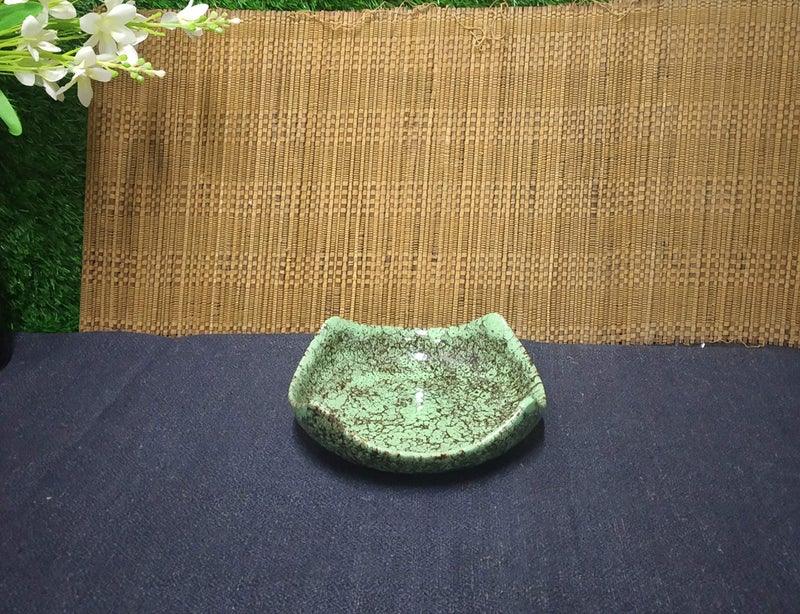 Caffeine Ceramic Handmade Green Flora Combo Dinner Set (5 pcs.) - Image 3