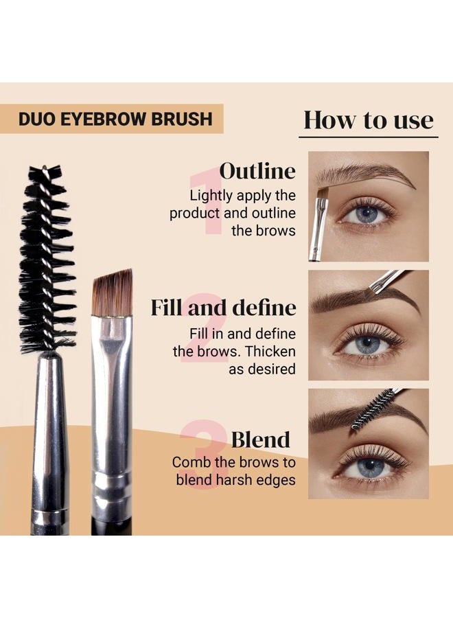 Keshima Duo Eyebrow Brush - Premium Quality Angled Eye Brow Brush and Spoolie Brush - Image 3