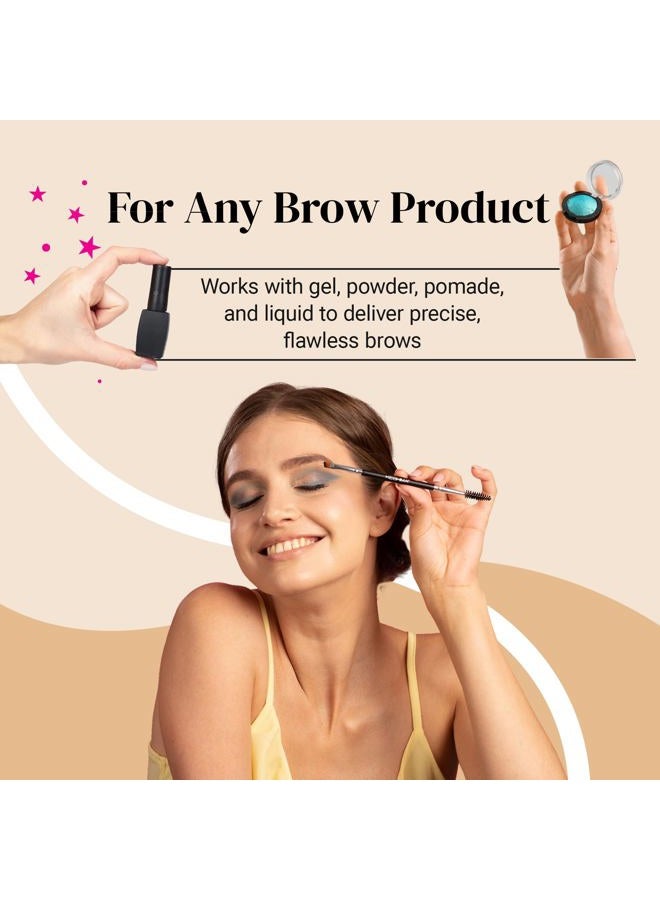 Keshima Duo Eyebrow Brush - Premium Quality Angled Eye Brow Brush and Spoolie Brush - Image 4