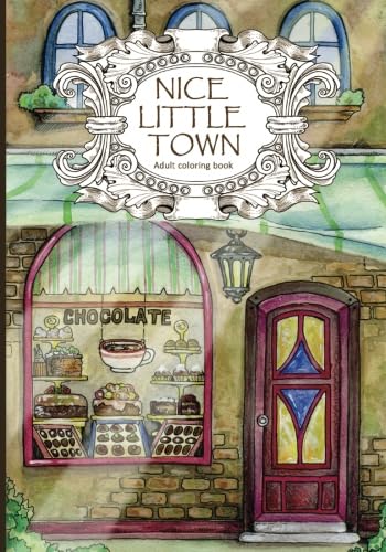 Adult Coloring Book Nice Little Town