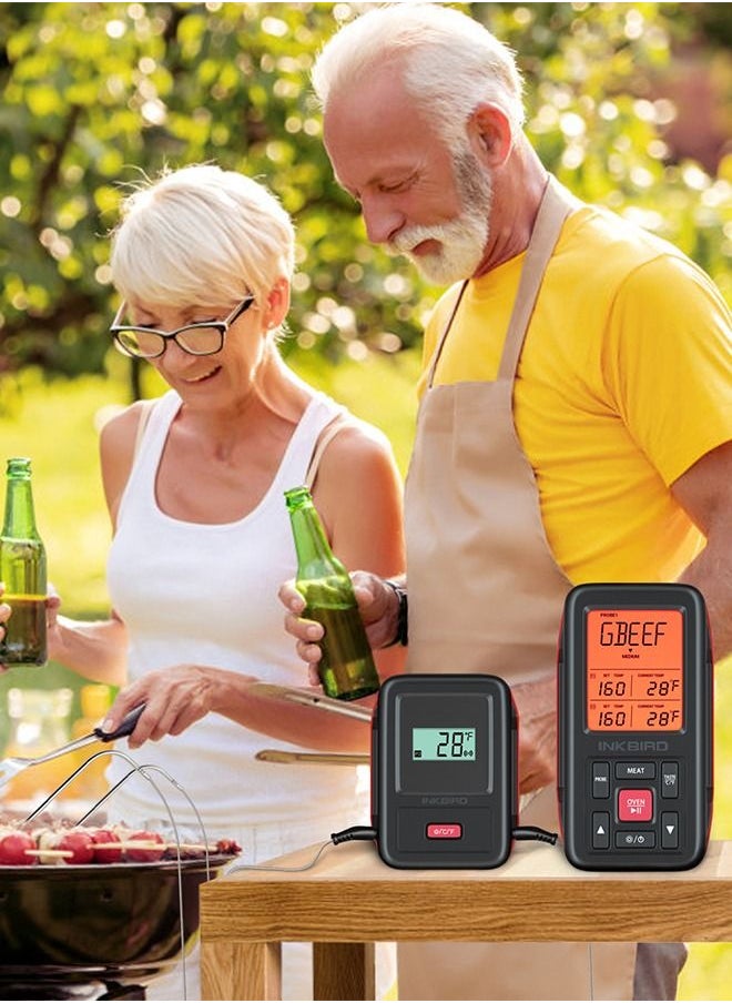 INKBIRD - INKBIRD Food Thermometer BBQ Wireless 150M Remote Meat Thermometer with 2 Meat Probes IRF-2SA Fahrenheit & Celsius Instant Read Digital Thermometer Grill Kitchen Outdoor Cooking Weber Smoker Oven - Image 1