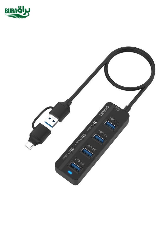 Onten UCA5306 7 in 2 USB3.0 + Type-C 7-Ports HUB Docking Station Support OTG Function