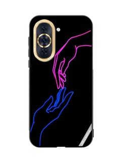 Protective Case Cover For Huawei Nova 10 Pro Hands In Neon Lights Design Multicolour