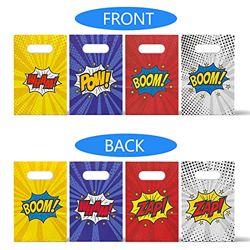 KALEFO 24 Pack Superhero Party Supplies Treat Bags Kids Birthday Party Recyclable Cookie Candy Paper Favor Bag Super Hero Decorations - Image 4