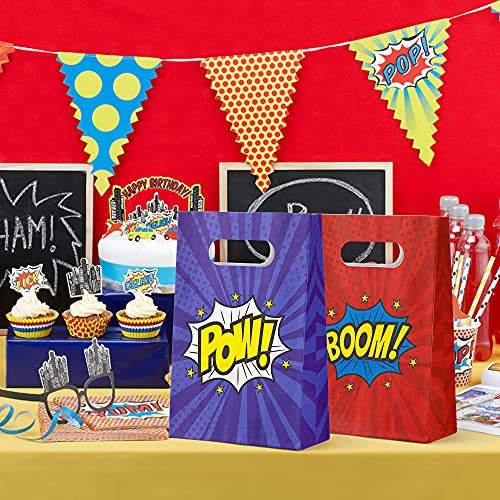 KALEFO 24 Pack Superhero Party Supplies Treat Bags Kids Birthday Party Recyclable Cookie Candy Paper Favor Bag Super Hero Decorations - Image 5