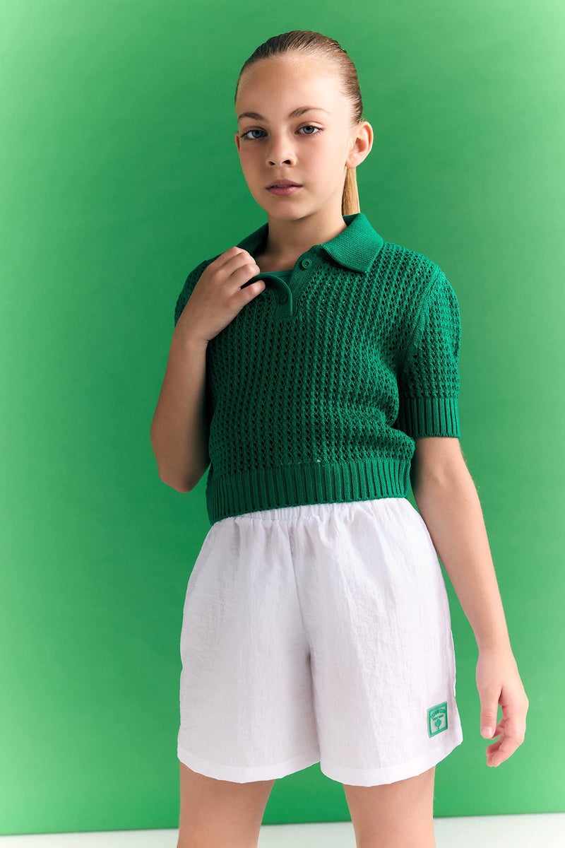 DeFacto Girl Crop Polo Neck Pullover - Image 1