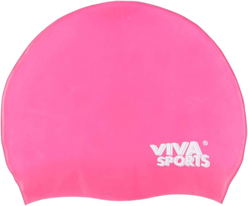 Viva Sports Silicone Swimming Cap for Kids in Bag Fuchsia