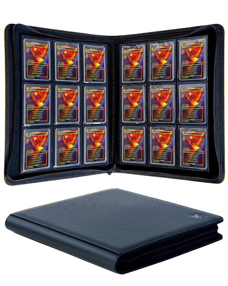 KUOOKING Top loader Binder Holds 288 Top Loaders for Cards 9 Pocket Top Loader Binders with Sleeves for 3 x 4 Rigid Card Holders for Baseball Football and other Sports CardsBlack - Image 3
