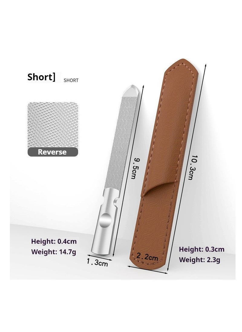 Generic Stainless steel nail file double-sided, heavy-duty reusable nail file, suitable for natural nails, very suitable for family salons or travel use  - Image 1