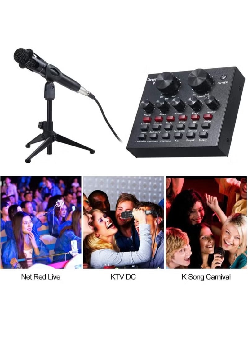 UMIXPRO V8 Multifunctional Live Sound Card USB Audio Interface Intelligent Volume Adjustable Audio Mixer Sound Card for Recording Hosting Speech - Image 3
