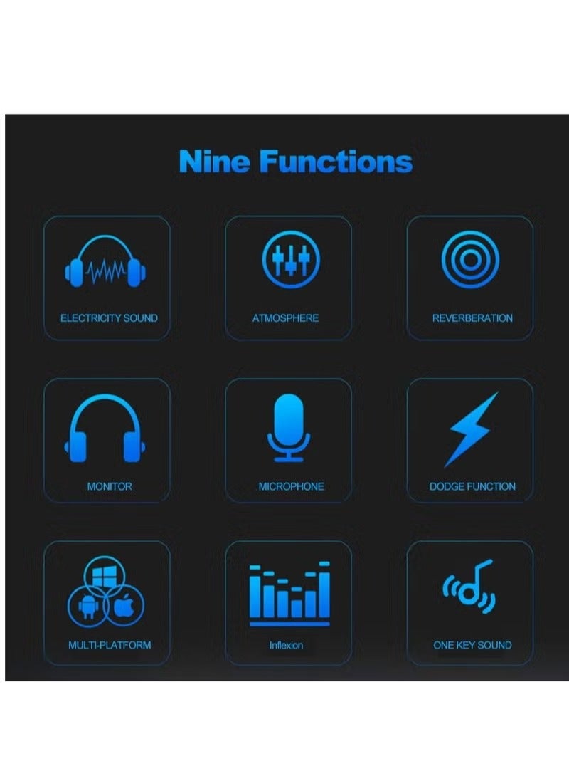 UMIXPRO V8 Multifunctional Live Sound Card USB Audio Interface Intelligent Volume Adjustable Audio Mixer Sound Card for Recording Hosting Speech - Image 5
