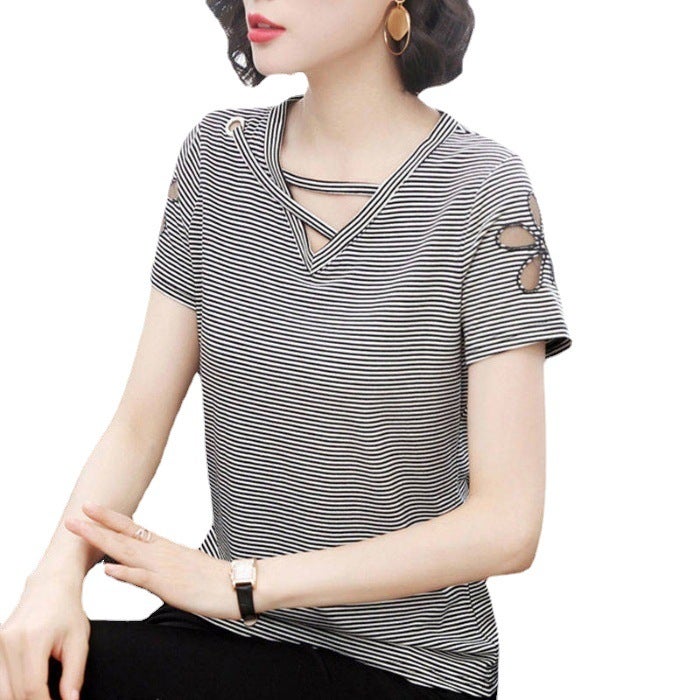 Women'S Short-Sleeved T-Shirt 2023 Student Korean Style Loose Plus Size Bottoming Shirt T-Shirt Top Ins Fashion - Image 4
