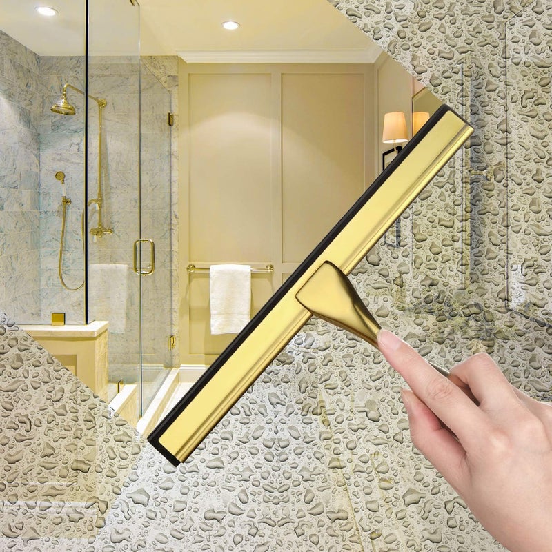 هيواري مكشط HIWARE متعدد الاستخدامات لأبواب الدش، الحمام، النوافذ وزجاج السيارات - لون البرونز، الفولاذ المقاوم للصدأ، طول 10 بوصات - Image 3