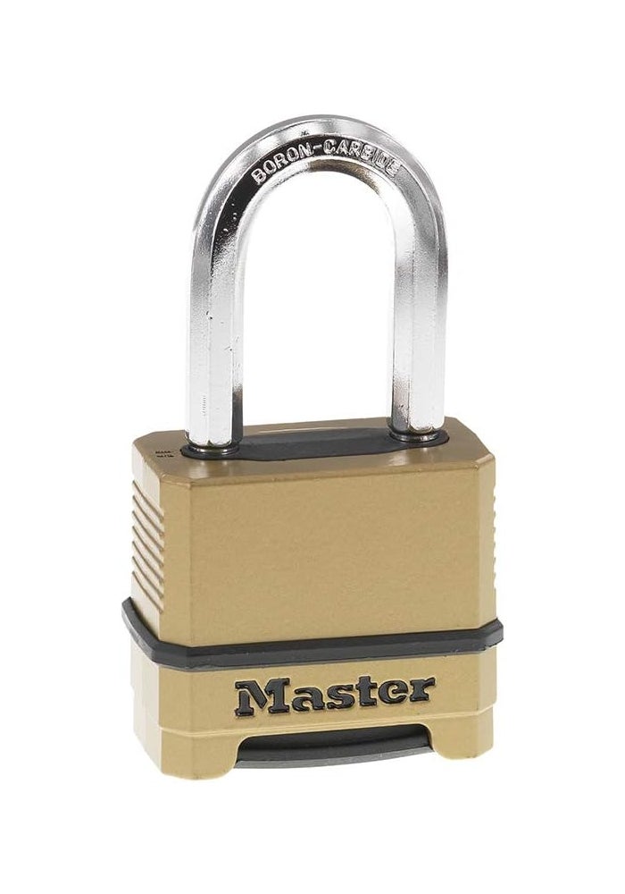 Master Lock Heavy Duty Weatherproof Combination Padlock with Brass Finish, M175XDLF - Image 1