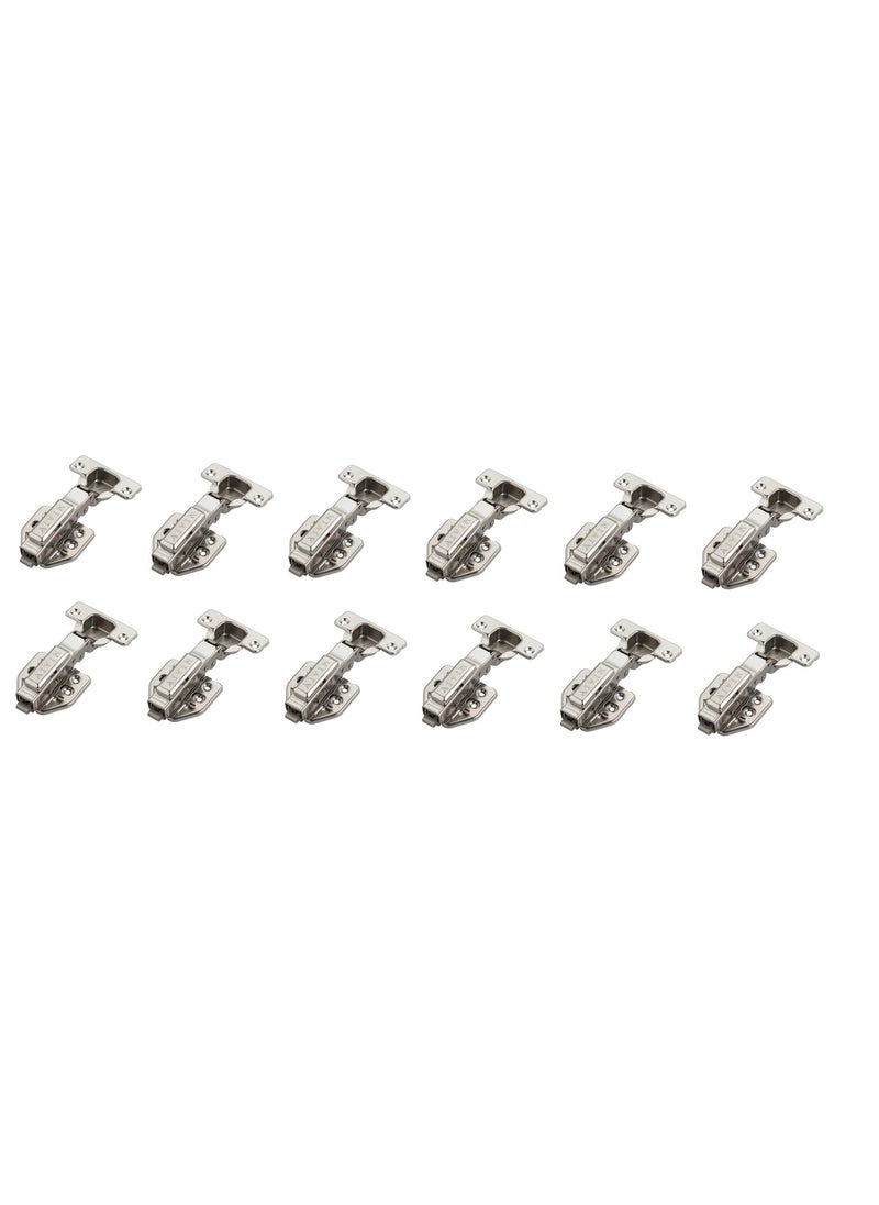 ZORBA Zorba Steel Soft Close 2D Hydraullic Clip On Concealed Hinges for Inset Overlay Door Pack of 6 Pair 15 Degree Crank Silver  - Image 1