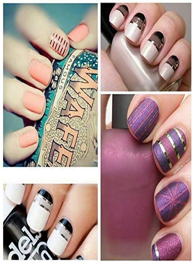 MADHYA Professional French Manicure Nail Art Sticker Rolls Self Adhesive Striping Tape Line Foil Nail Tape for Pretty Decoration Nail Art Random Color, Pack of 10 - Image 4