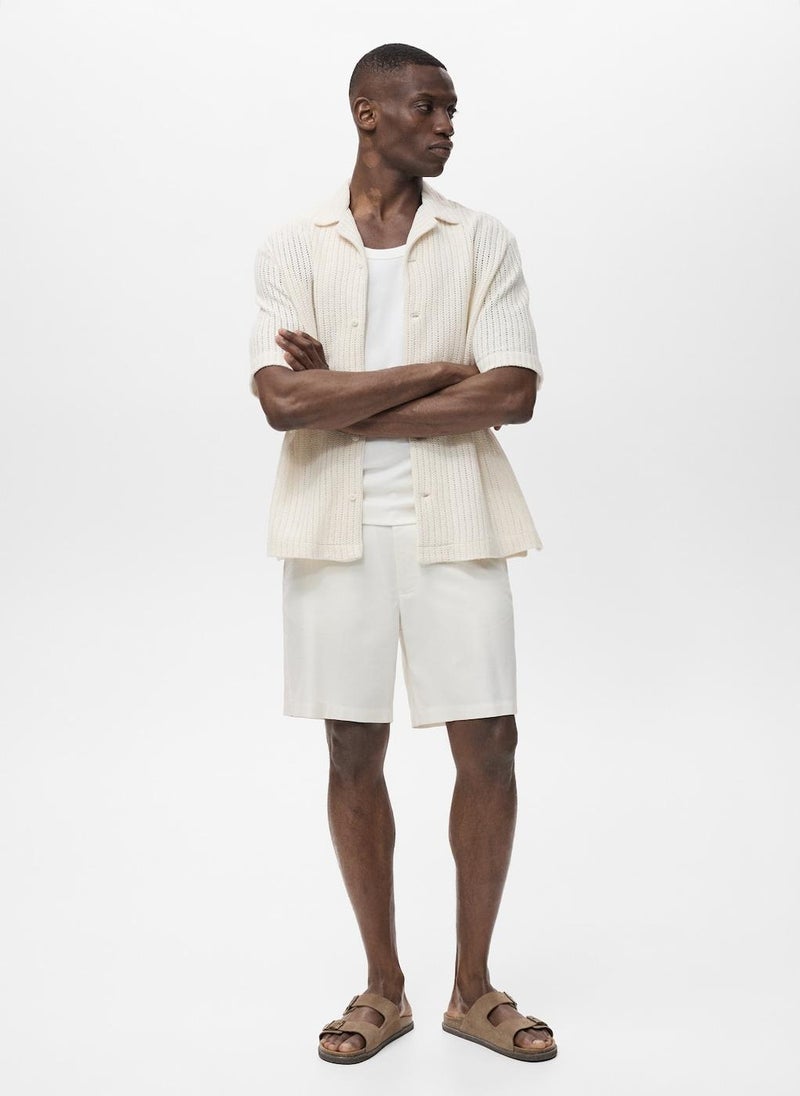 Mango Man Regular Openwork Cotton Shirt  - Image 5