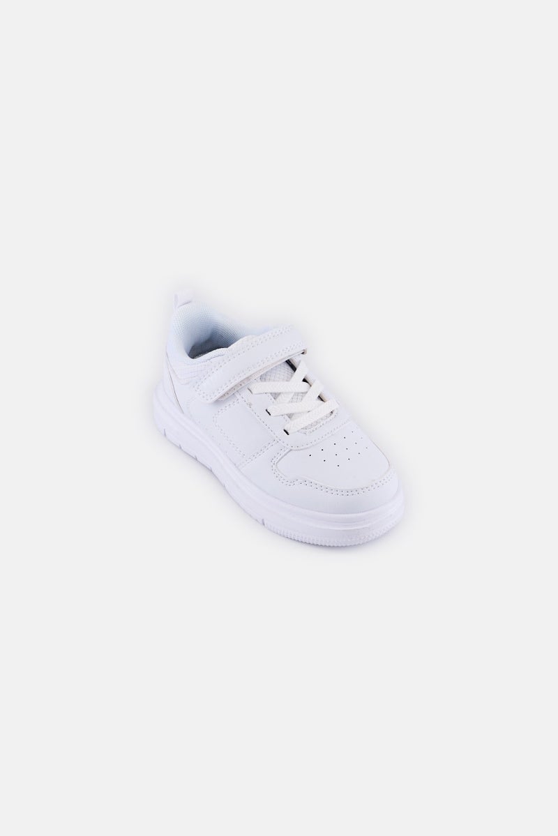 RBX Kids Girls Velcro Closure School Shoes, White - Image 1